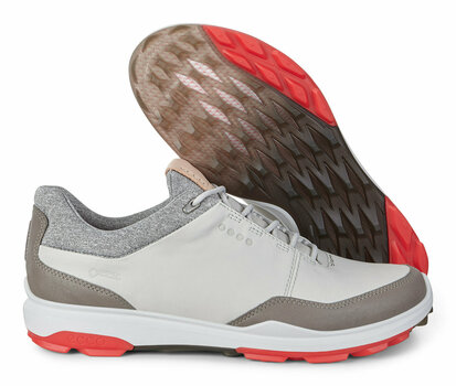 Golfsko til mænd Ecco Biom Hybrid 3 Mens Golf Shoes Concrete/Scarlet 44 - 4