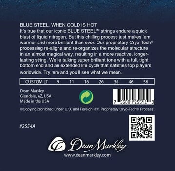 Elektroninės gitaros stygos Dean Markley 2554A 7CL 9-56 Blue Steel Electric - 2