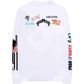 T-särk Guns N' Roses Motorcross Logo (Back & Sleeve Print) White 2XL T-särk - 2