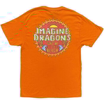 T-shirt Imagine Dragons Take Me To The Beach (Back Print) Orange XL T-shirt - 2