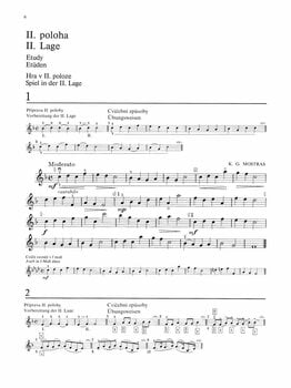 Music sheet for strings Václav Krůček Škola houslových etud II (sešit 4) Music Book - 2