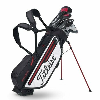 Borsa da golf Stand Bag Titleist Players 4 Plus StaDry Black/White/Red Stand Bag - 3