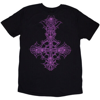 T-Shirt Ghost Metal Logo & Purple Grucifix (Back Print) Black S T-Shirt - 2
