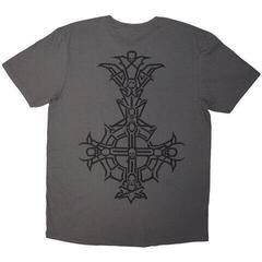 T-shirt Ghost Chrome Logo & Grucifix Outline (Back Print) Charcoal Grey 2XL T-shirt - 1