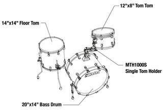 Set akustičnih bubnjeva Tama WBS30RS-MPB Starclassic Walnut/Birch Lacquer Molten Platinum Burst Set akustičnih bubnjeva - 7