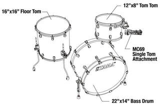 Set akustičnih bubnjeva Tama WBS32RZS-MPB Starclassic Walnut/Birch Lacquer Molten Platinum Burst Set akustičnih bubnjeva - 7