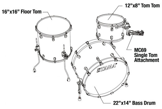 Set akustičnih bubnjeva Tama WBS32RZS-MPB Starclassic Walnut/Birch Lacquer Molten Platinum Burst Set akustičnih bubnjeva - 8