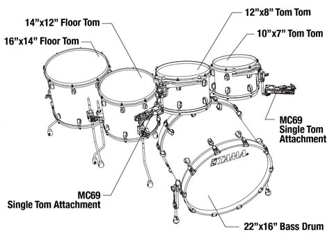 Drumkit Tama WBS52RZS-MPB Starclassic Walnut/Birch Lacquer Molten Platinum Burst Drumkit - 8