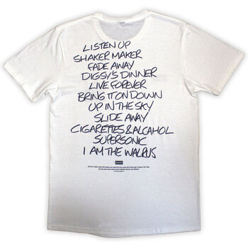 T-shirt Oasis Definitely Maybe AAA Setlist (Back Print) White S T-shirt - 2