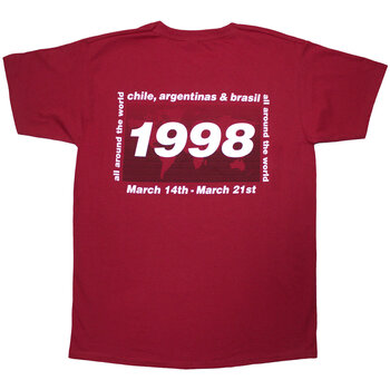 T-Shirt Oasis 1998 World Tour - South America (Back Print) Red 2XL T-Shirt - 2