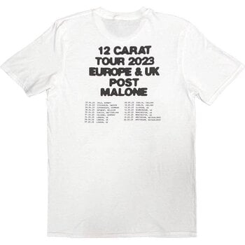 Tričko Post Malone Burn It Down 2023 Tour Dates (Back Print & Ex-Tour) White XL Tričko - 2