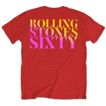T-Shirt The Rolling Stones Sixty Gradient Text (Back Print) Red 2XL T-Shirt - 2