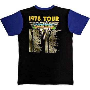 Skjorte Van Halen 1978 Tour Dates (Back Print Raglan) Black & Purple 2XL Skjorte - 2