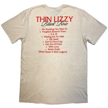 T-shirt Thin Lizzy Black Rose Tracklist (Back Print) Natural M T-shirt - 2
