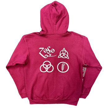 Hoodie Led Zeppelin Symbols (Back Print) Maroon Red L Hoodie - 2