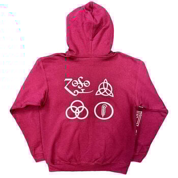 Hoodie Led Zeppelin Symbols (Back Print) Maroon Red XL Hoodie - 2