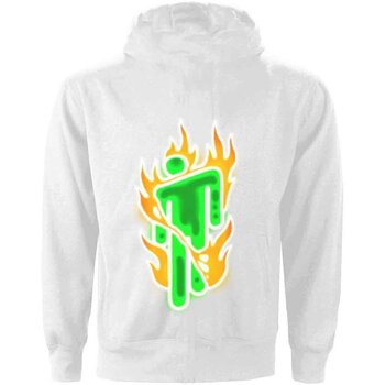 Hoodie Billie Eilish Airbrush Flames Blohsh (Back Print) White S Hoodie - 2