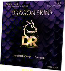 Corzi chitare acustice DR Strings  Dragon Skin+ Coated Phosphor Bronze Custom Light 3-Pack Corzi chitare acustice - 1