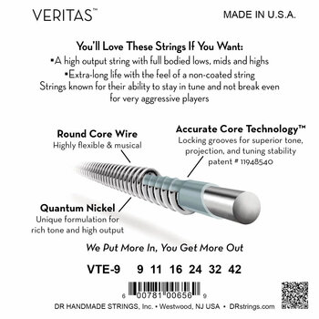Žice za električnu gitaru DR Strings VTE-9 Veritas 6-Pack Žice za električnu gitaru - 4