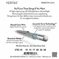 Струни для електрогітари DR Strings VTE-10 Veritas 6-Pack Струни для електрогітари - 3