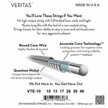 Струни для електрогітари DR Strings VTE-10 Veritas 6-Pack Струни для електрогітари - 4