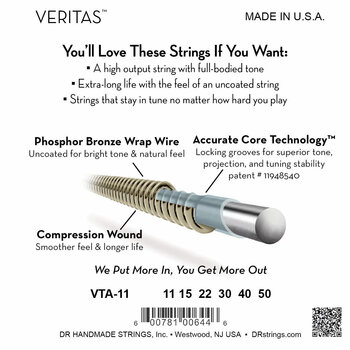 Corzi chitare acustice DR Strings VTA-11 Veritas 3-Pack Corzi chitare acustice - 4