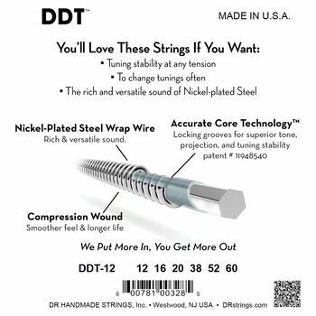 Sähkökitaran kielet DR Strings DDT-12 3-Pack Sähkökitaran kielet - 4
