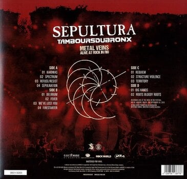 Vinilinė plokštelė Sepultura & Les Tambours Du Bronx - TAMBOURSDUARONX Metal Veins - Alive At Rock In Rio (Coloured) (2 LP) - 2