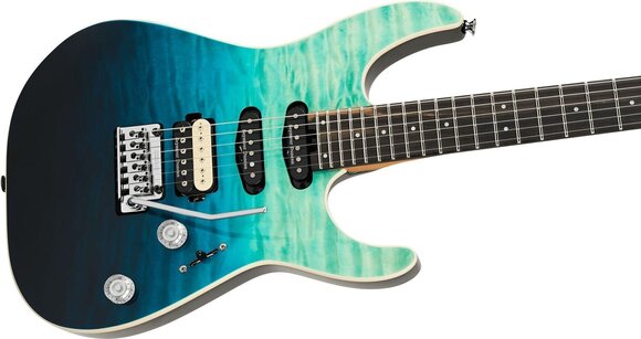 Elektrická gitara Charvel Pro-Mod Plus Dinky DK24 HSS 2PT EB QM Blue Curacao Elektrická gitara - 3