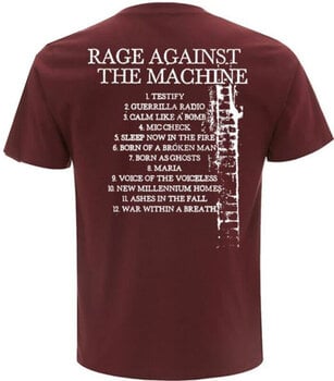 T-shirt Rage Against The Machine BOLA Album Cover (Back Print) Maroon Red XL T-shirt - 2