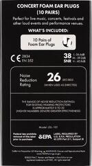 Korvatulpat Fender Concert Foam 10 Pairs Red Korvatulpat - 3