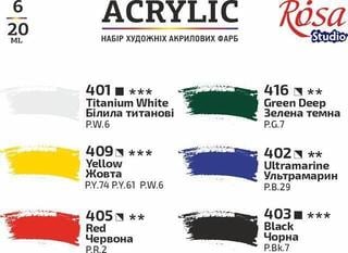 Akrilna boja Rosa Studio Set akrilnih boja 6x20ml - 3