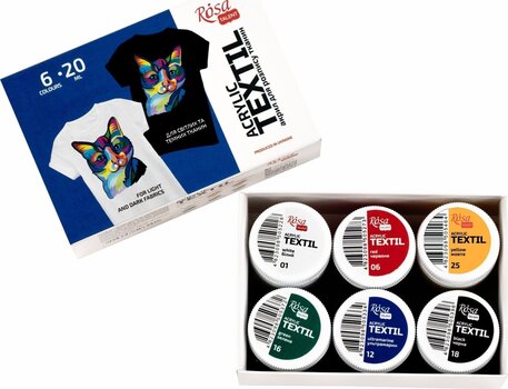 Boja za tekstil Rosa Talent Сет боја за текстил 6x20ml - 2