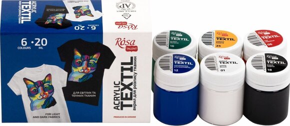 Boja za tekstil Rosa Talent Сет боја за текстил 6x20ml - 3