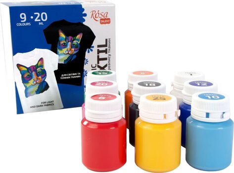 Boja za tekstil Rosa Talent Сет боја за текстил 9x20ml - 3