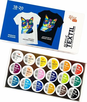 Stofmaling Rosa Talent Et sæt farver til tekstiler 18x20ml - 2