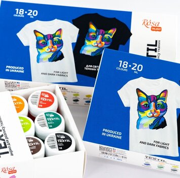 Stofmaling Rosa Talent Et sæt farver til tekstiler 18x20ml - 5