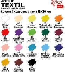 Barva za tekstil Rosa Talent Set barv za tekstil 18x20ml - 5