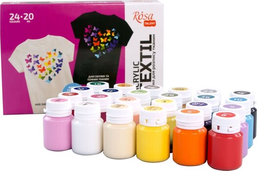 Barva za tekstil Rosa Talent Set barv za tekstil 24x20ml - 2