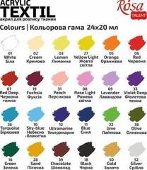 Barva za tekstil Rosa Talent Set barv za tekstil 24x20ml - 5