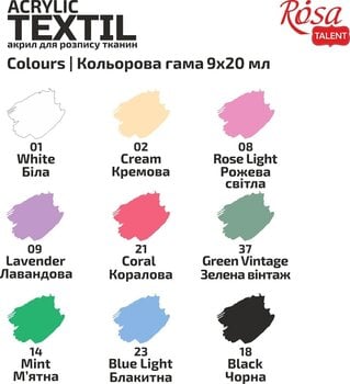 Culaore textilă Rosa Talent Set de culori pentru textile 9x20ml - 6
