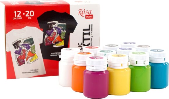 Boja za tekstil Rosa Talent Сет боја за текстил 12x20ml - 2