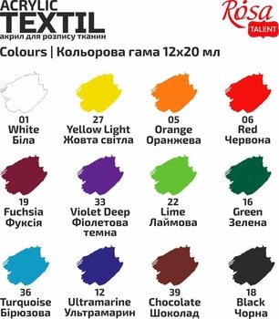 Boja za tekstil Rosa Talent Сет боја за текстил 12x20ml - 5
