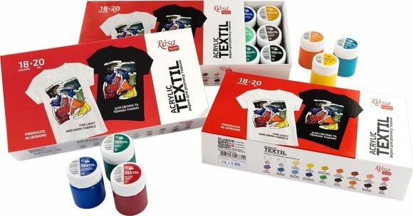 Боя за текстил Rosa Talent Комплект цветове за текстил 18x20ml - 5