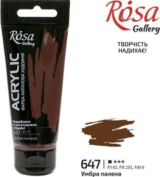 Акрилова фарба Rosa Gallery Акрилова фарба Burnt Umber (647) 60 ml 1 шт. - 2