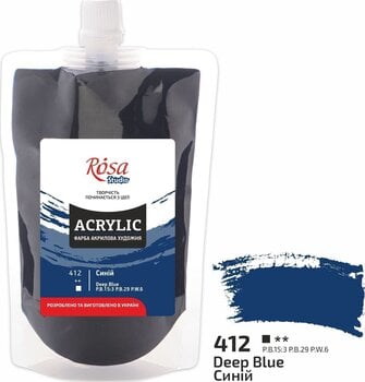 Akrylová farba Rosa Studio Akrylová farba Deep Blue (412) 200 ml 1 ks - 2