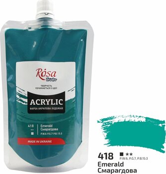 Акрилова фарба Rosa Studio Акрилова фарба Emerald Green (418) 200 ml 1 шт. - 2