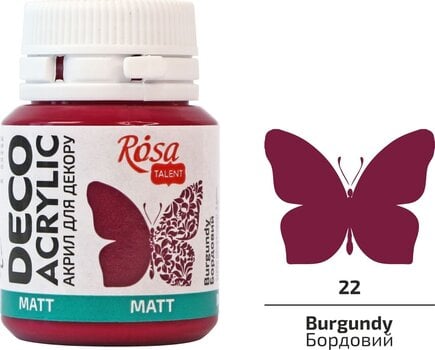Culoare acrilică Rosa Talent Vopsea acrilică Burgundy (22) Mat 20 ml 1 buc. - 2