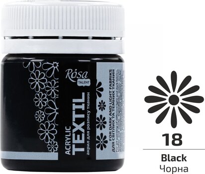 Boja za tekstil  Rosa Talent Boja za tkanine Black (18) 20 ml 1 kom - 2
