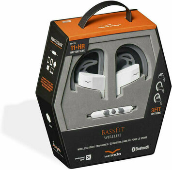 Drahtlose Ohrbügel-Kopfhörer V-Moda BassFit Weiß - 6